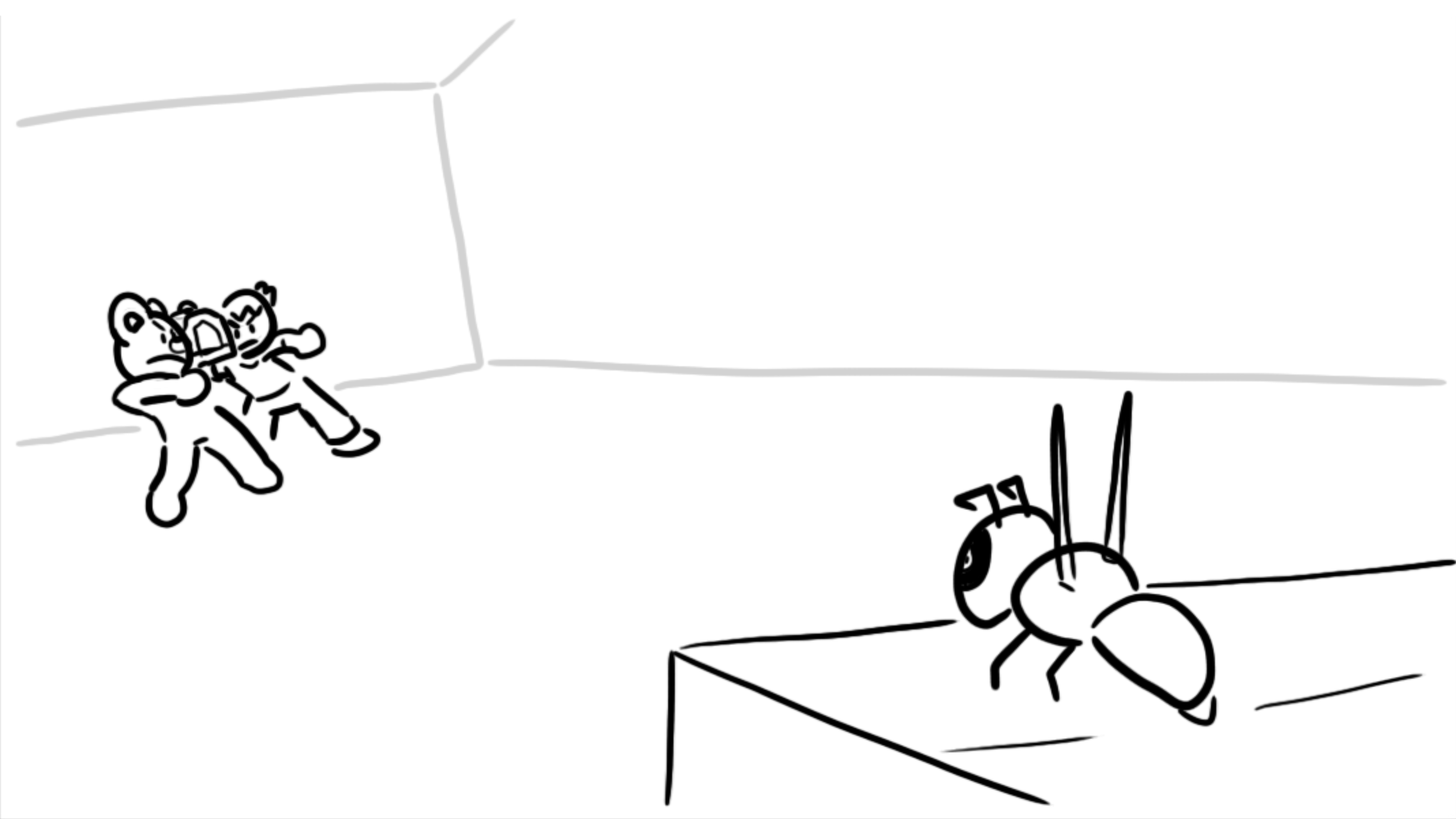 They throw it at the wasp!
