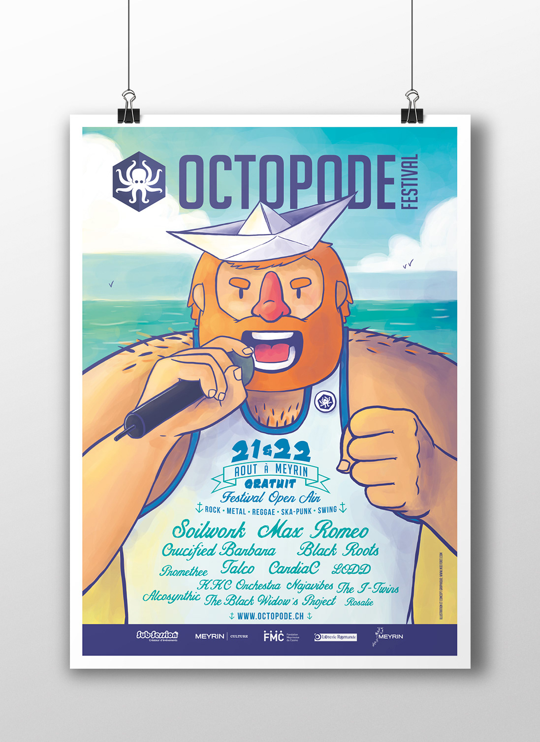 Noé Féret | Illustration et graphisme - [Affiche] Octopode festival 2015