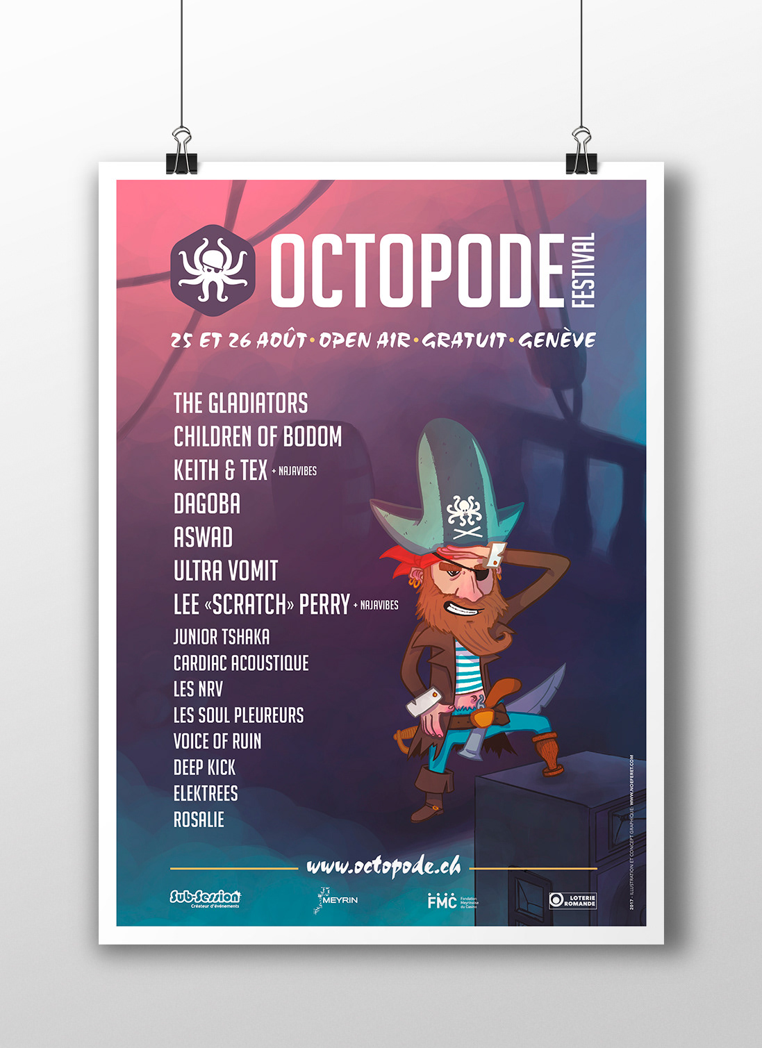 Noé Féret | Illustration et graphisme - [Affiche] Octopode festival 2017