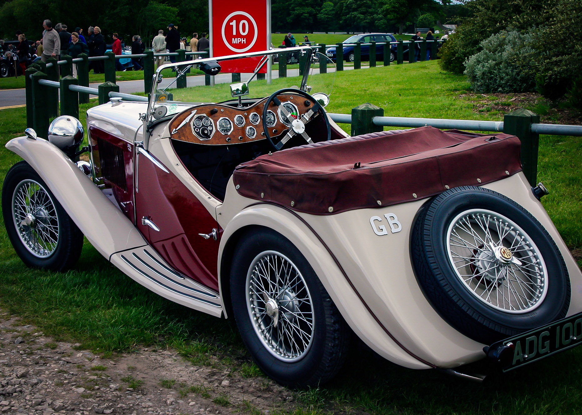 Vintage MG at Oulton Park, 2005.  I think this is a Mid 1930's MG SA COUPE - but I'm not an expert and I'm open to correction.