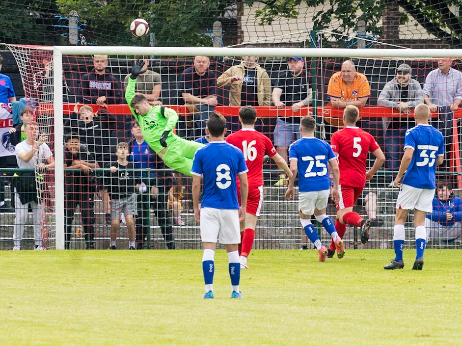 Great Save From The Ashton United Keeper V Oldham Athletic