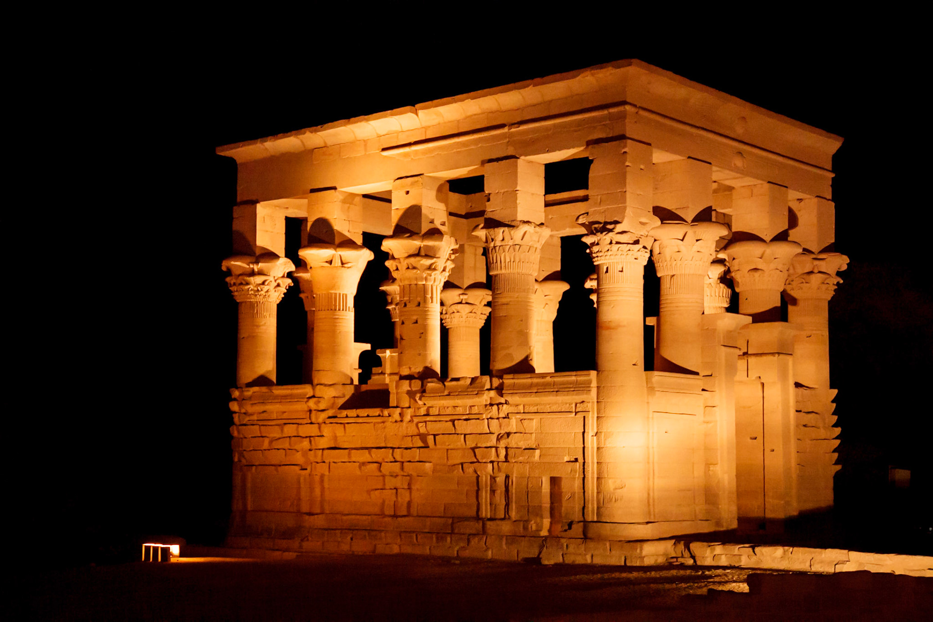 Philae Temple ant Night From The Aswan Low Dam