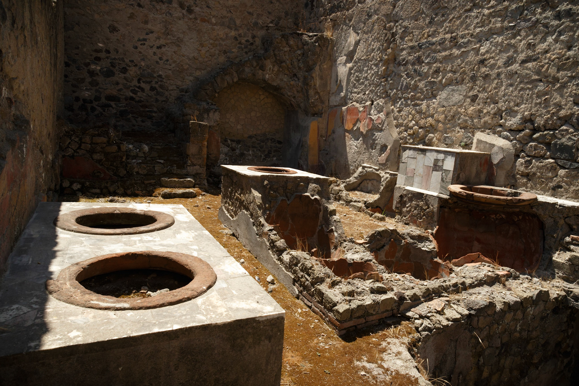 The Remains Of A Wine Shop In Herculaneum
