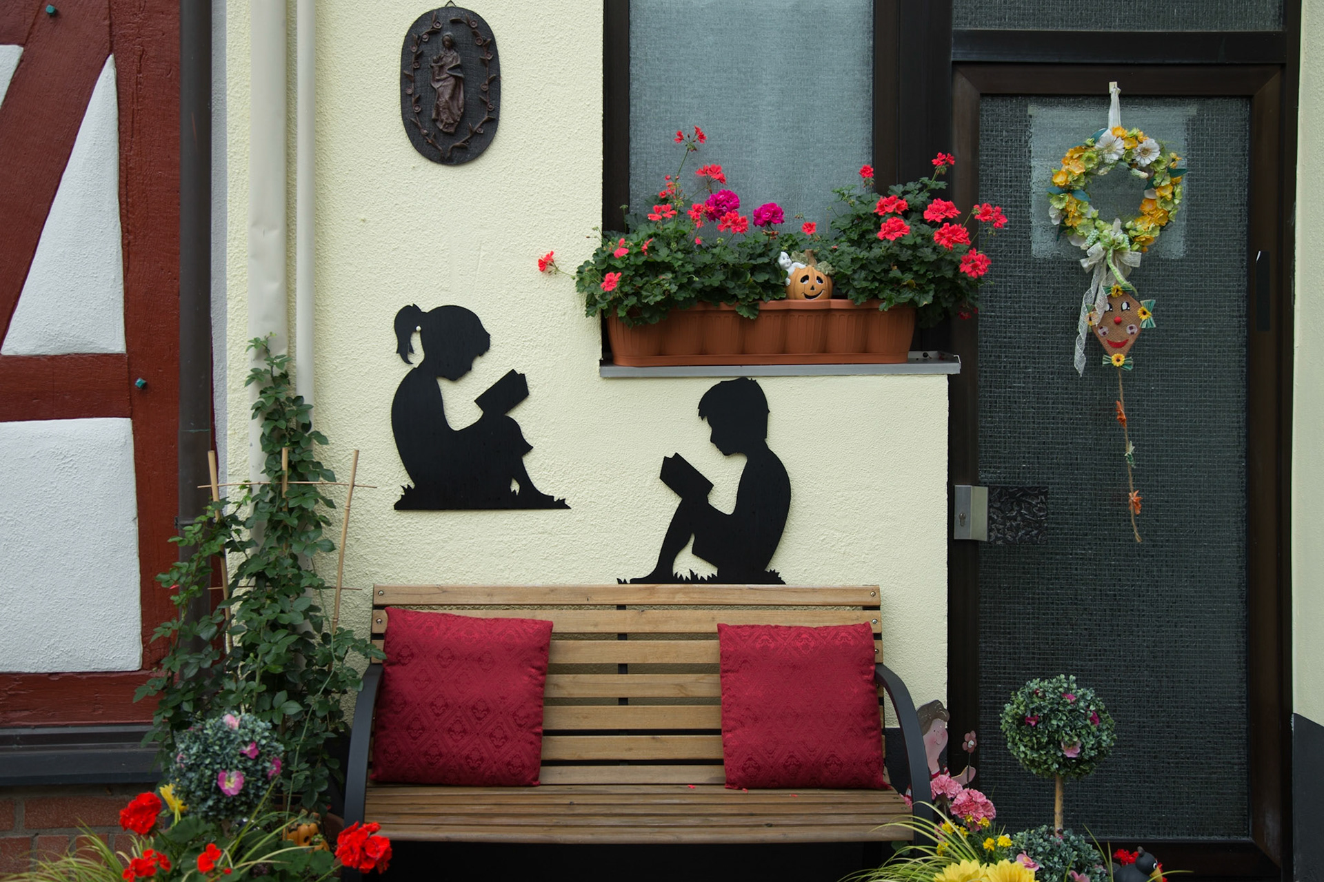 A Reading Area Outside A House At Ahrweiller, Germany