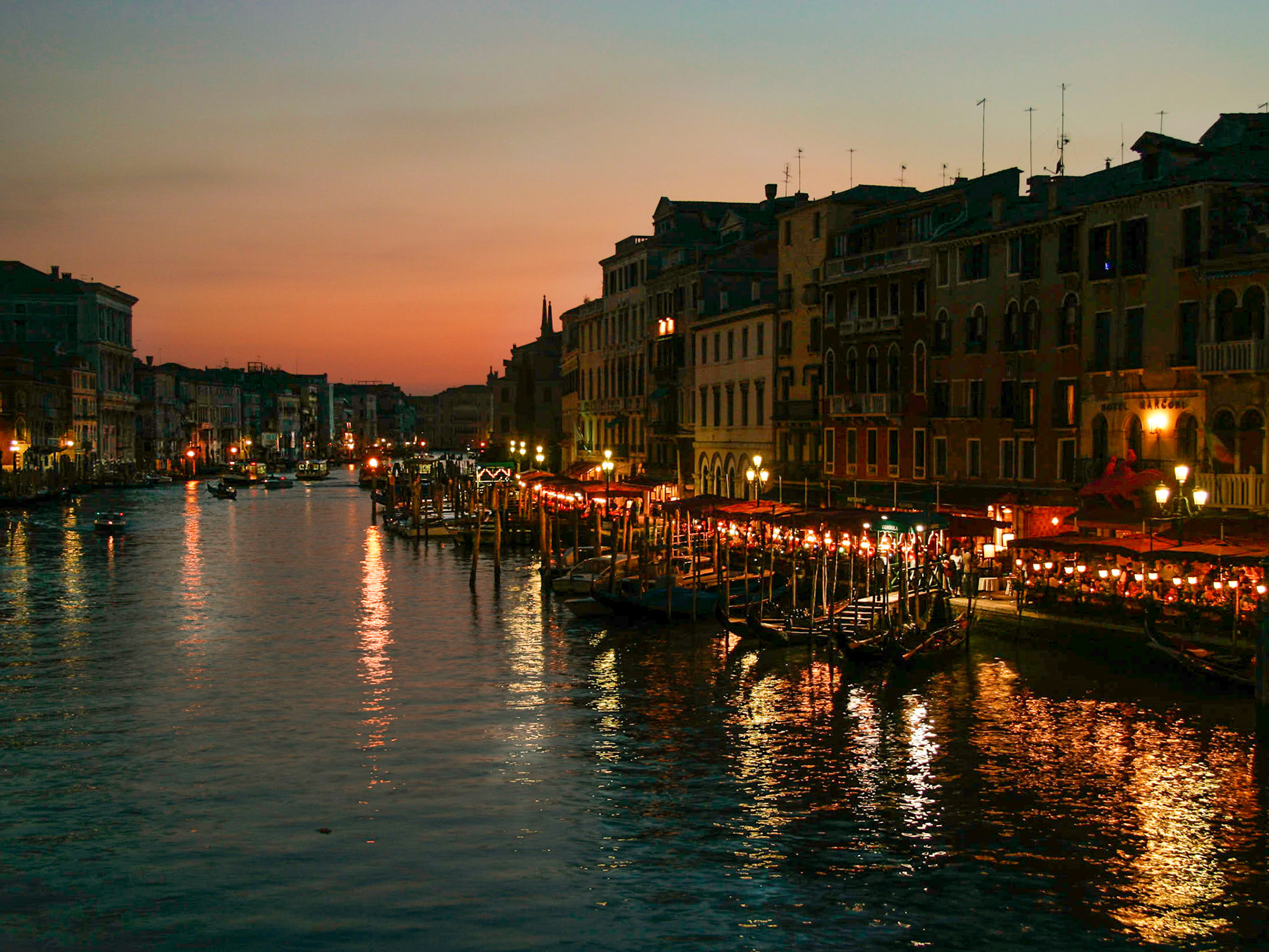 The Grand Canal At Night From The Rialto Bridge, Venice