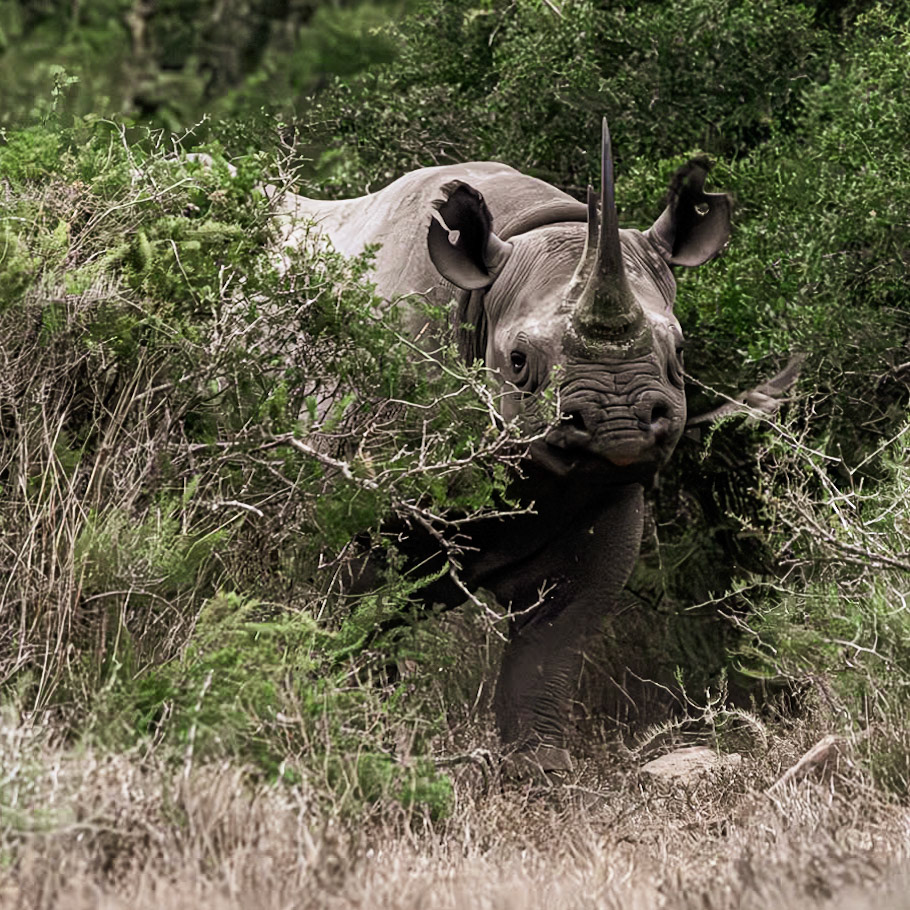 A White Rhinoceros In The Bush