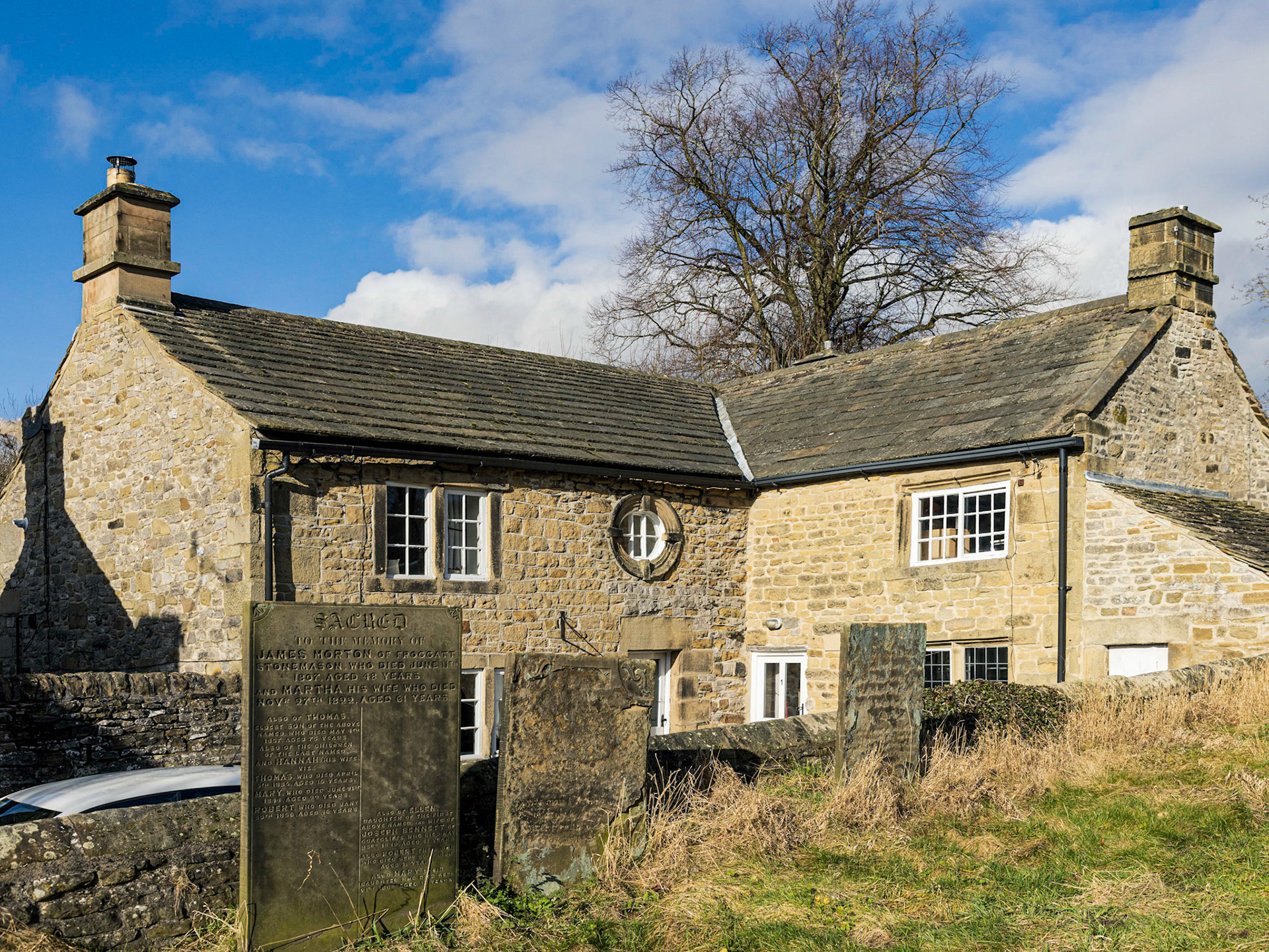 Old Cottages In Eyam adjoining the Churchyard