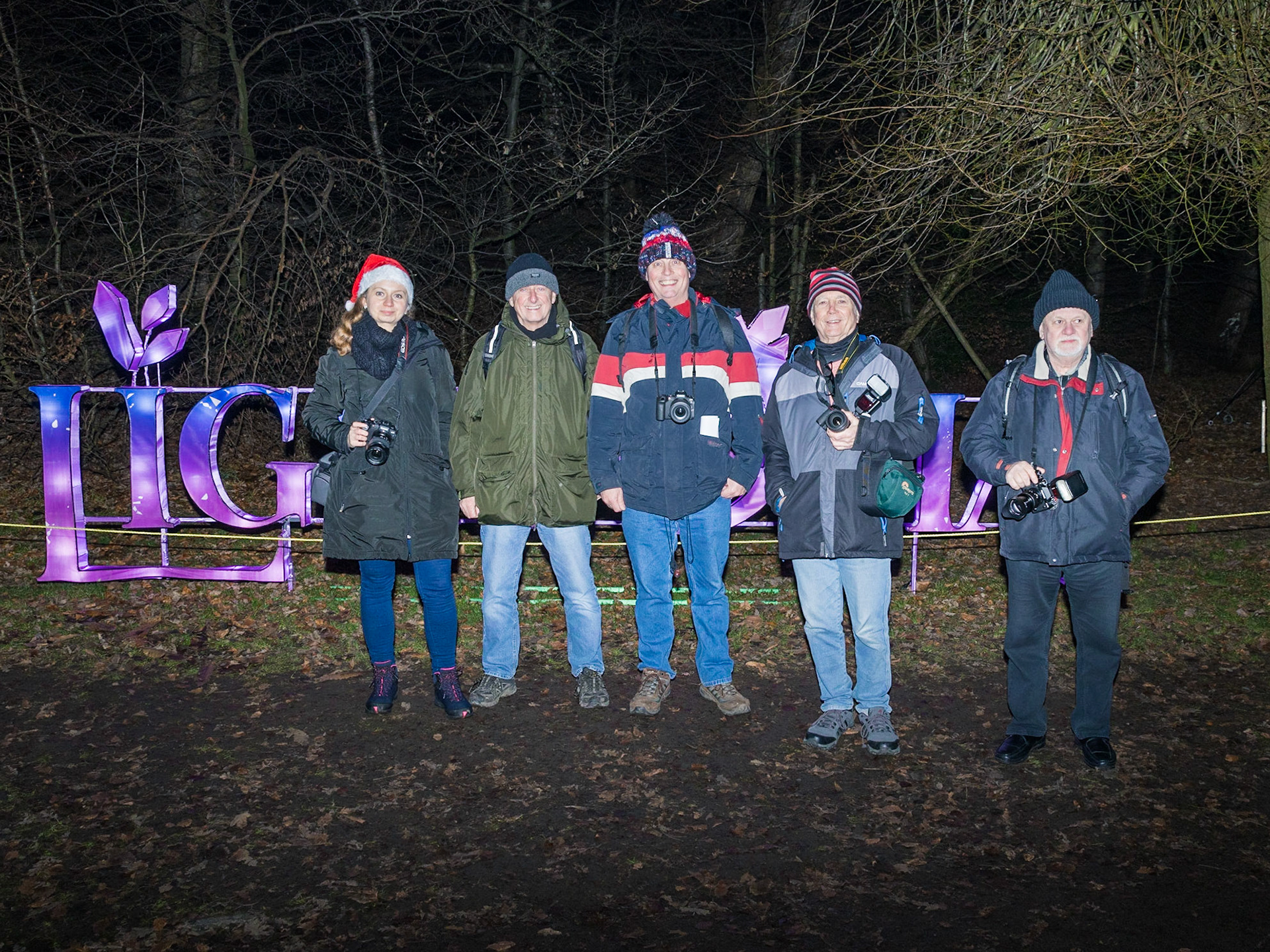 My Friends At The Lightopia Exhibition, Heaton Park, Manchester. From Left To Right, Agata, Me, Rob, Peter and Ron