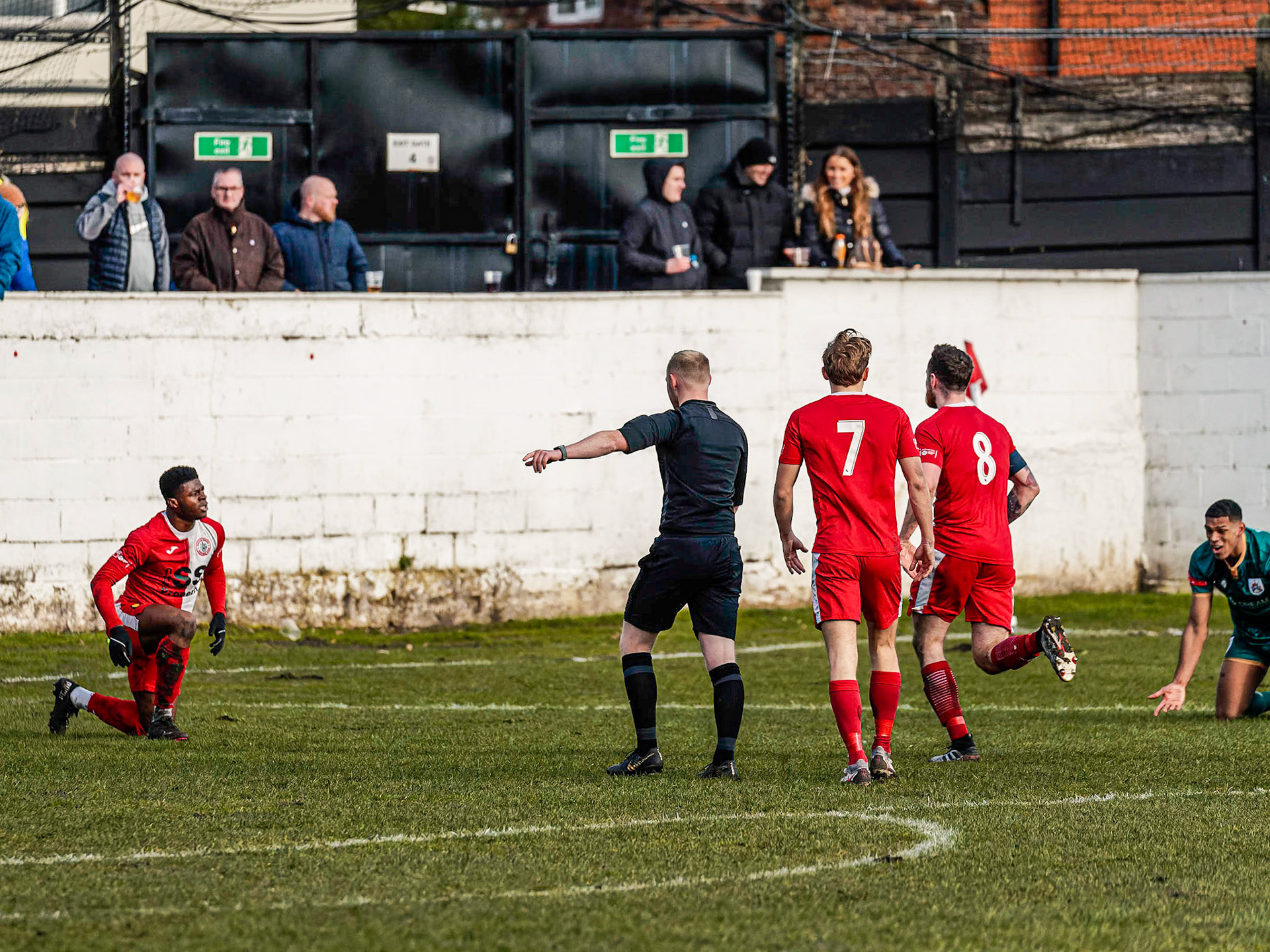 Penalty.  Florian Yonsian Is Brought Down And The Refereee Lewis Dawson Points To The Spot