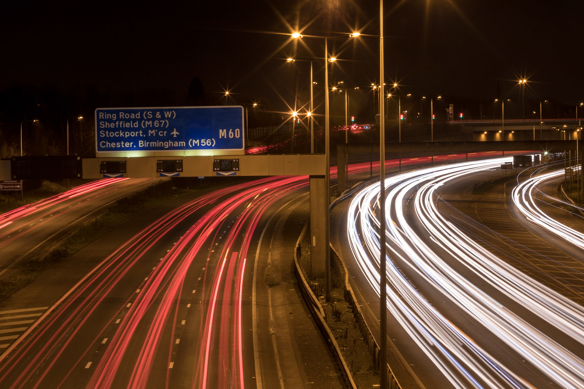 Motorway Lights On The M60