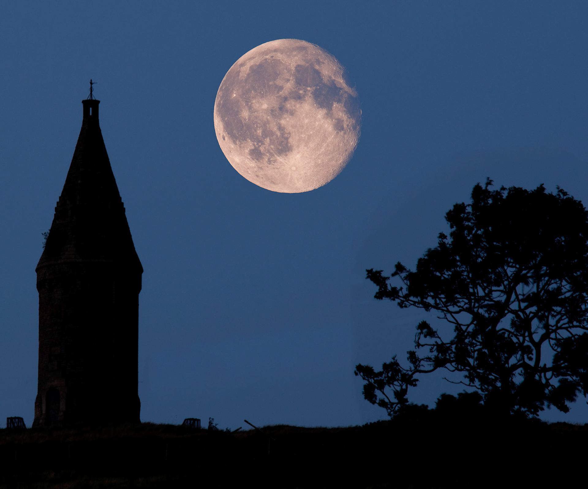 Super Moon Over Hartshead Pike