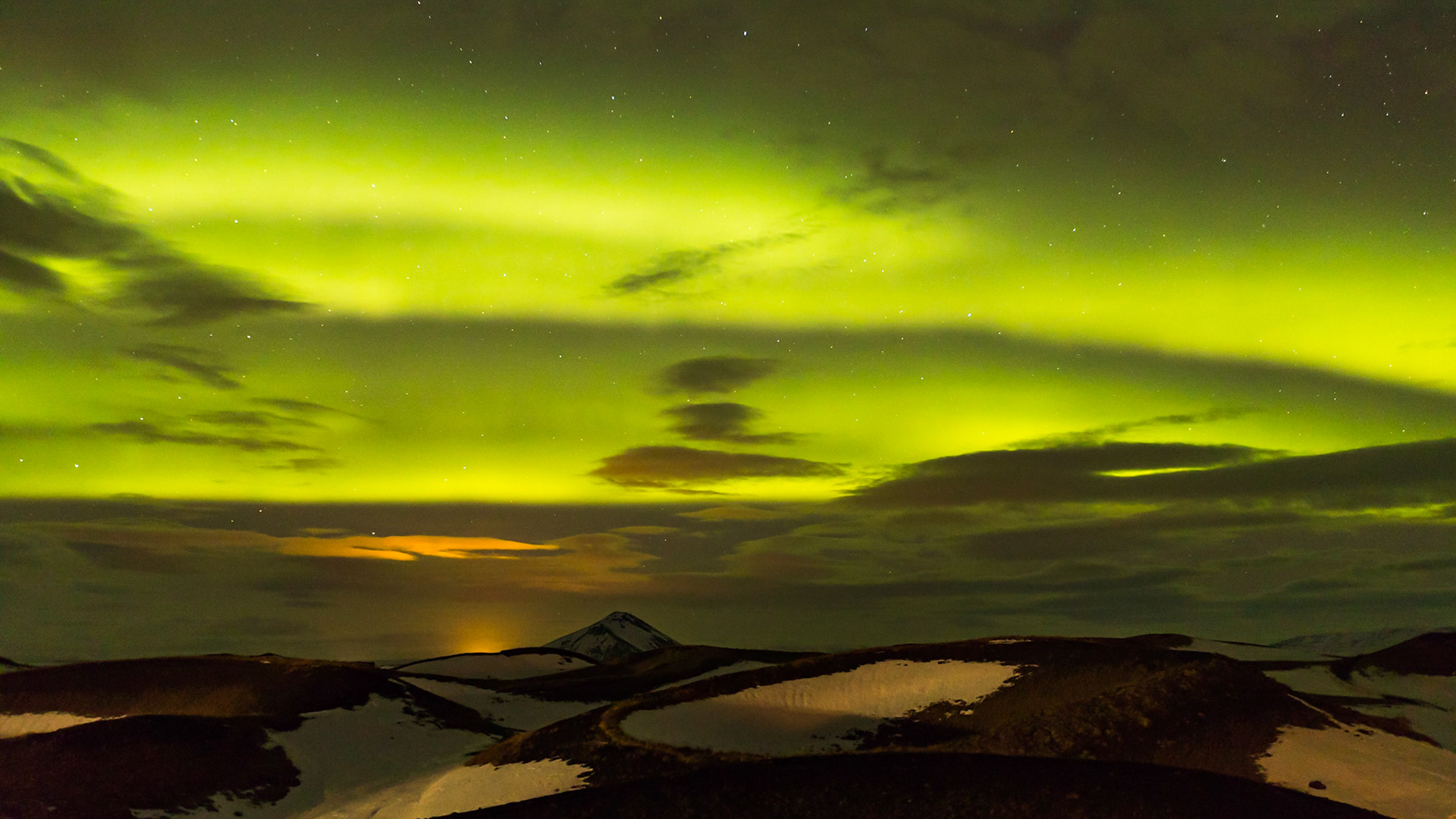 Northern Lights Over Krafla Volcano