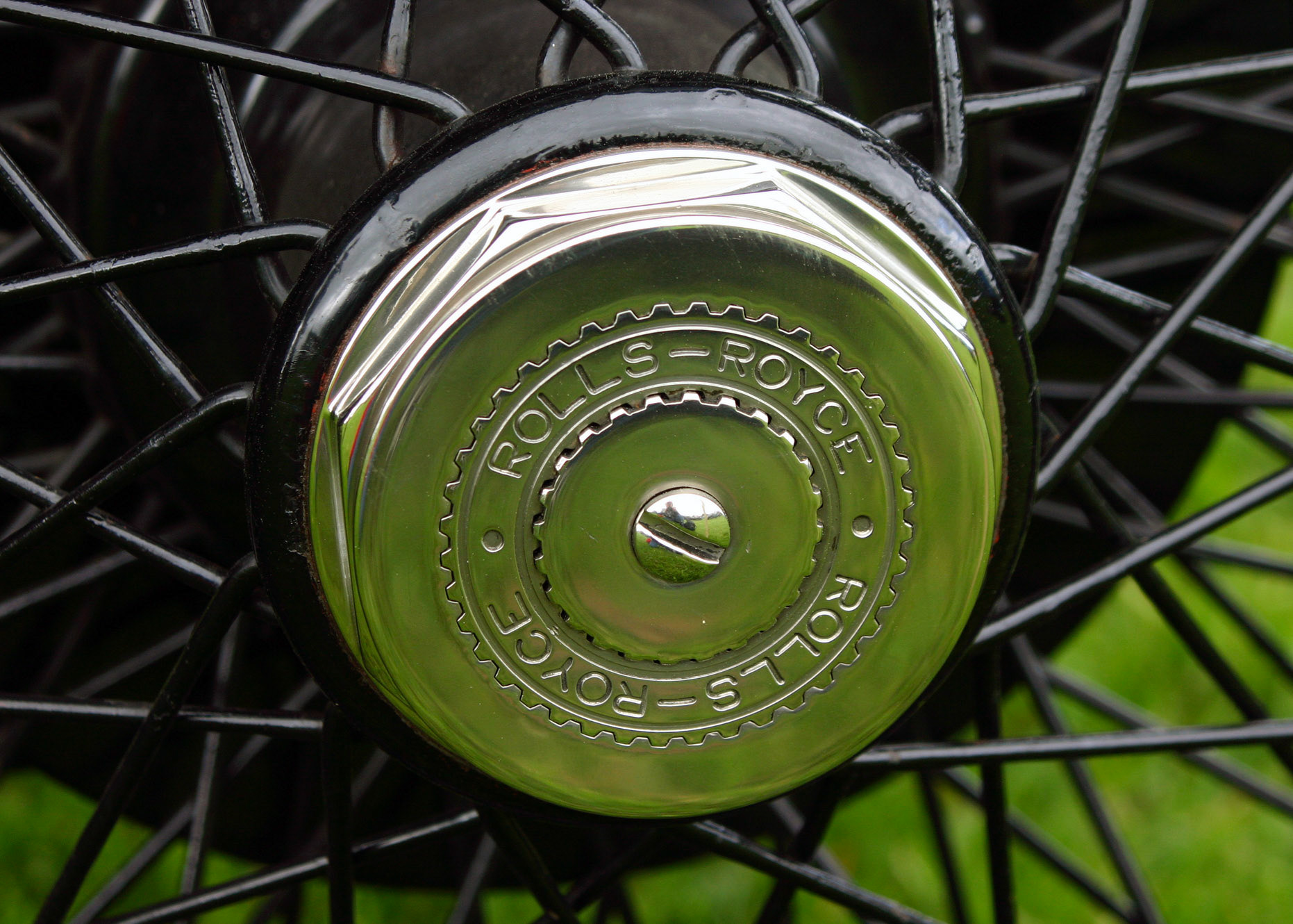 Wheel Detail Of A Vintage Rolls-Royce Photographed at Oulton Park 2005