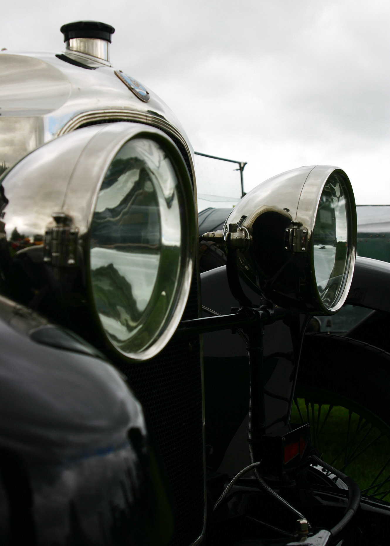 Headlamps Of A Vintage Car at Oulton Park, 2005