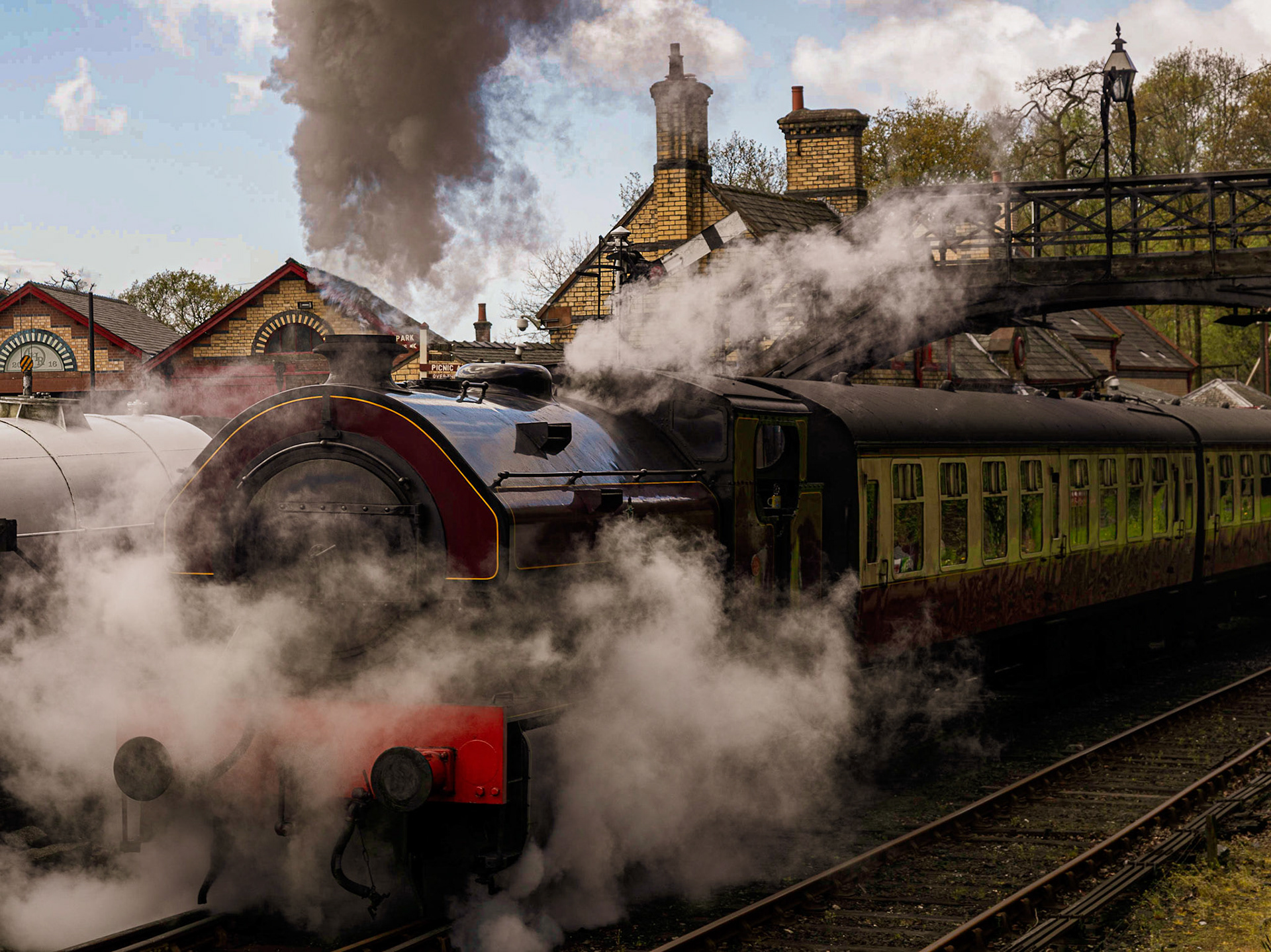 Steam Train at Haverthwaite Railway Station