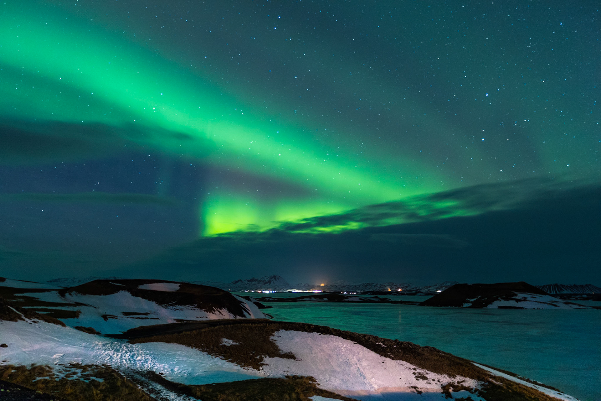 Northern Lights Over Krafla Volcano