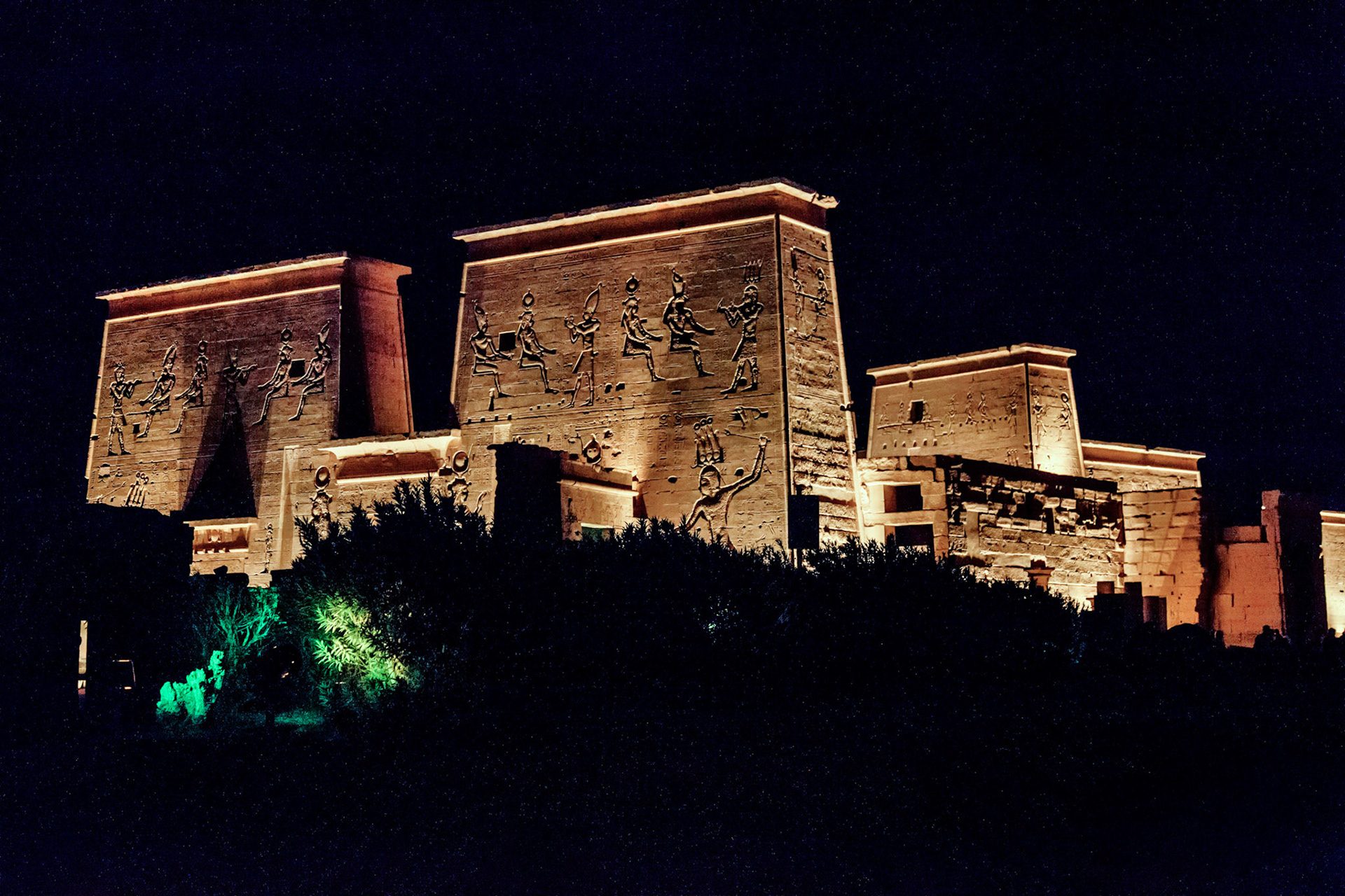 Philae Temple ant Night From The Aswan Low Dam