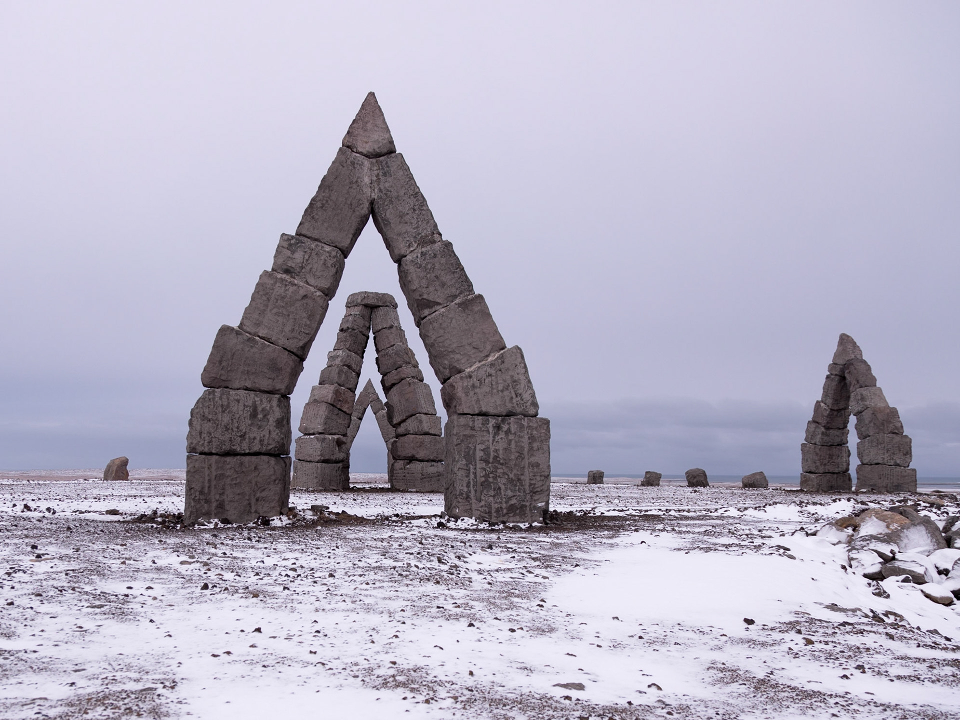 The Arctic Henge at Raufarhöfn in North Iceland