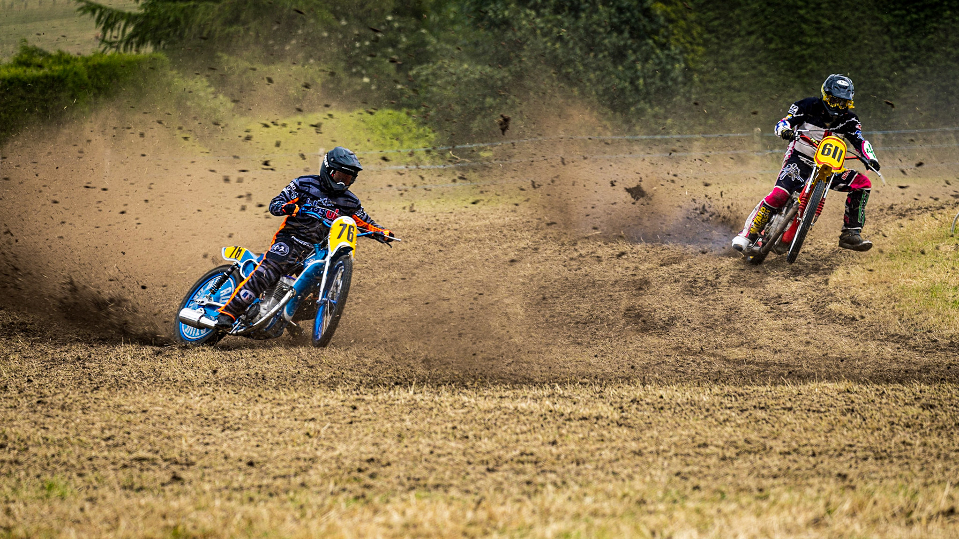 Graham Bell on the Jawa Track Plus taking a wide corner