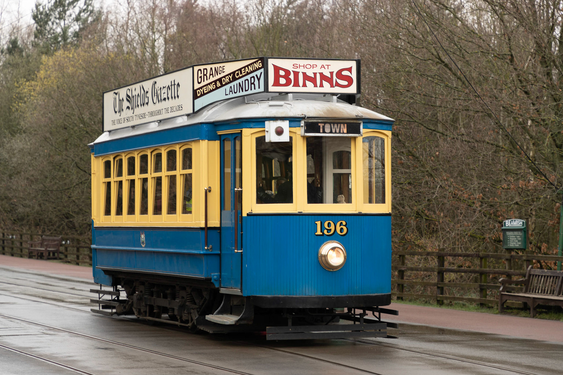 Built at the Boavista Works of the Oporto Tramways Company in Portugal, the tram was brought to Beamish in 1989.