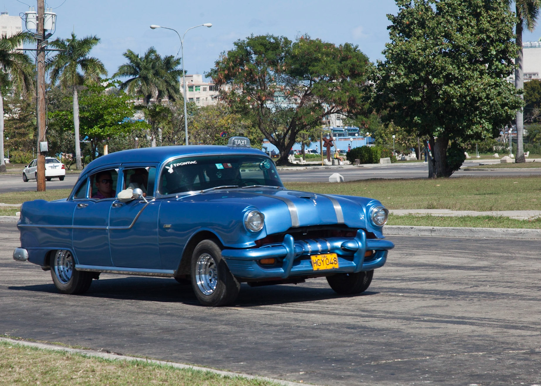 Though vintage cars appear to dominate on Havana’s streets, they are actually few in number: only 60,000 cars to the island’s 11 million people. There’s not much money to buy more. Cubans are generally poor.