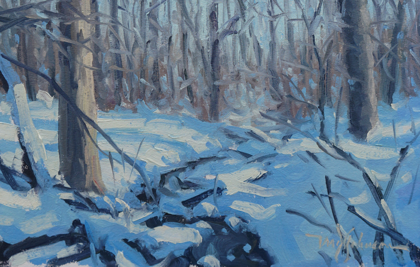 Snowy Woodland (2021)* - Oil on Paper - 7x11 - Available