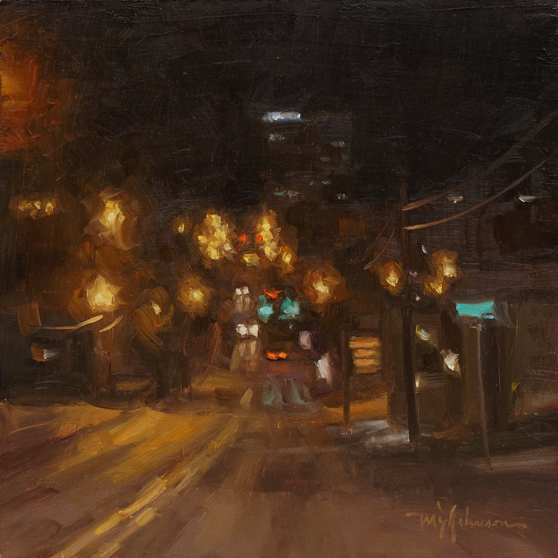 Night on Main Street (2021) - 10x10 - Sold
