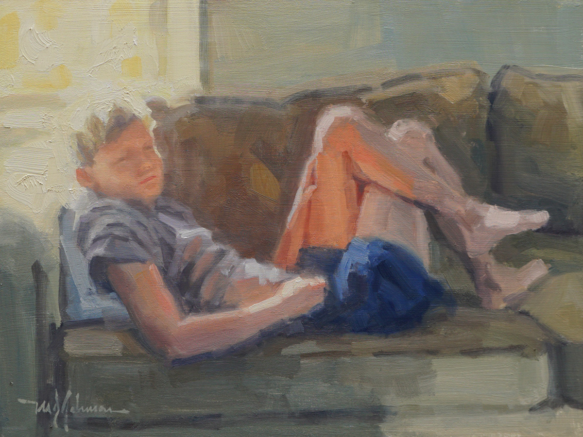 Erik on the Couch (2021) - 12x16 - Sold