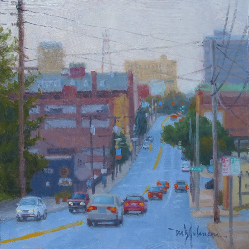 Evening on Main Street (2014) - 8x8 - Sold