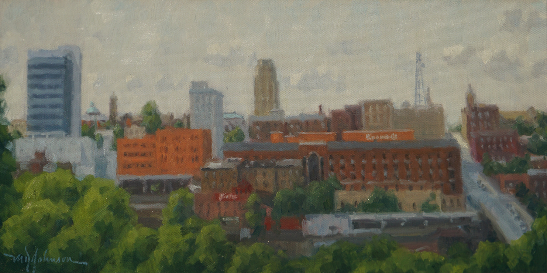 Lynchburg Skyline (2019) - 10x20 - Sold