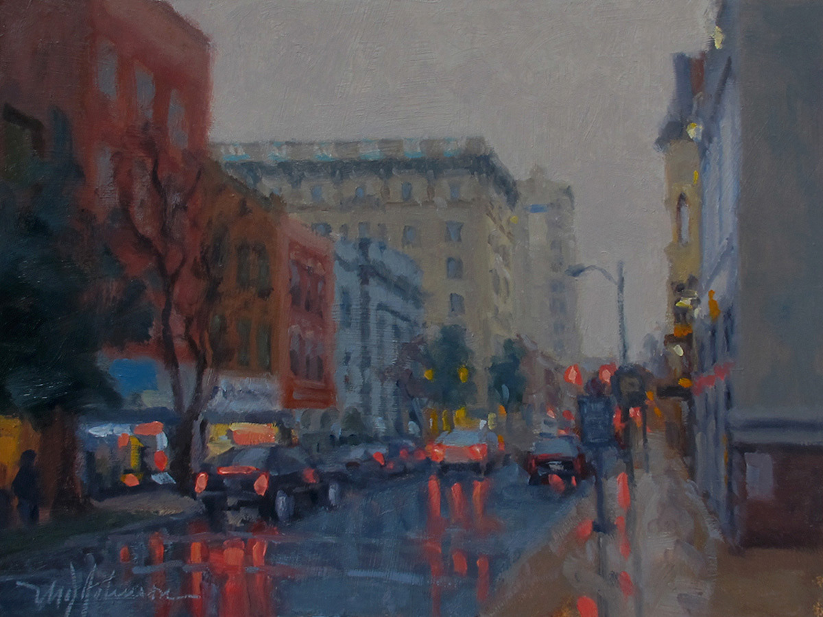 Rainy Main (2017) - 9x12 - Sold