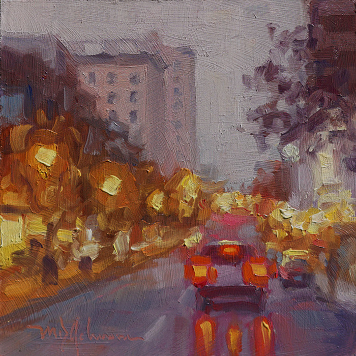Main Street Glow (2020) - 6x6 - Sold