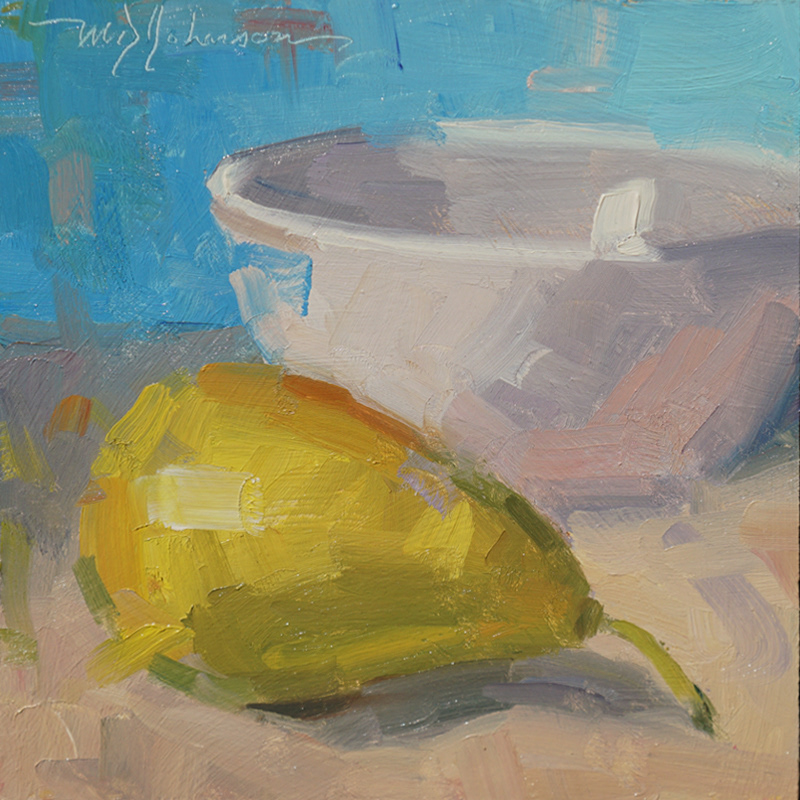 Pear and Bowl (2019) - 6x6 - Sold