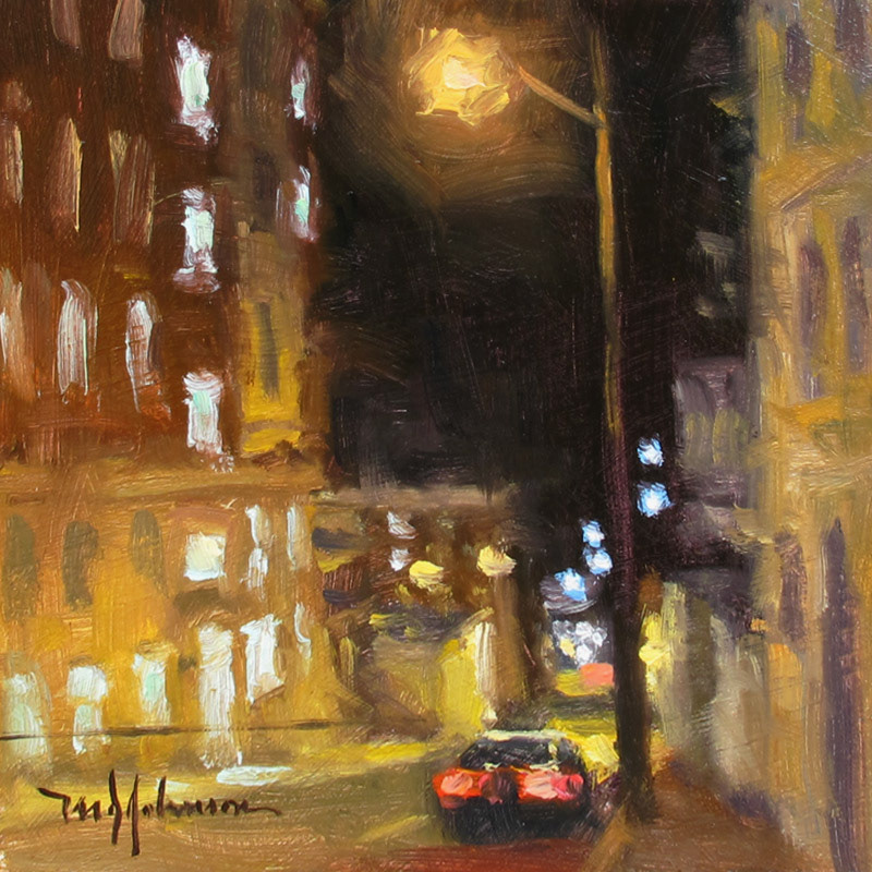 Seventh Street, Night (2017) - 6x6 - Sold