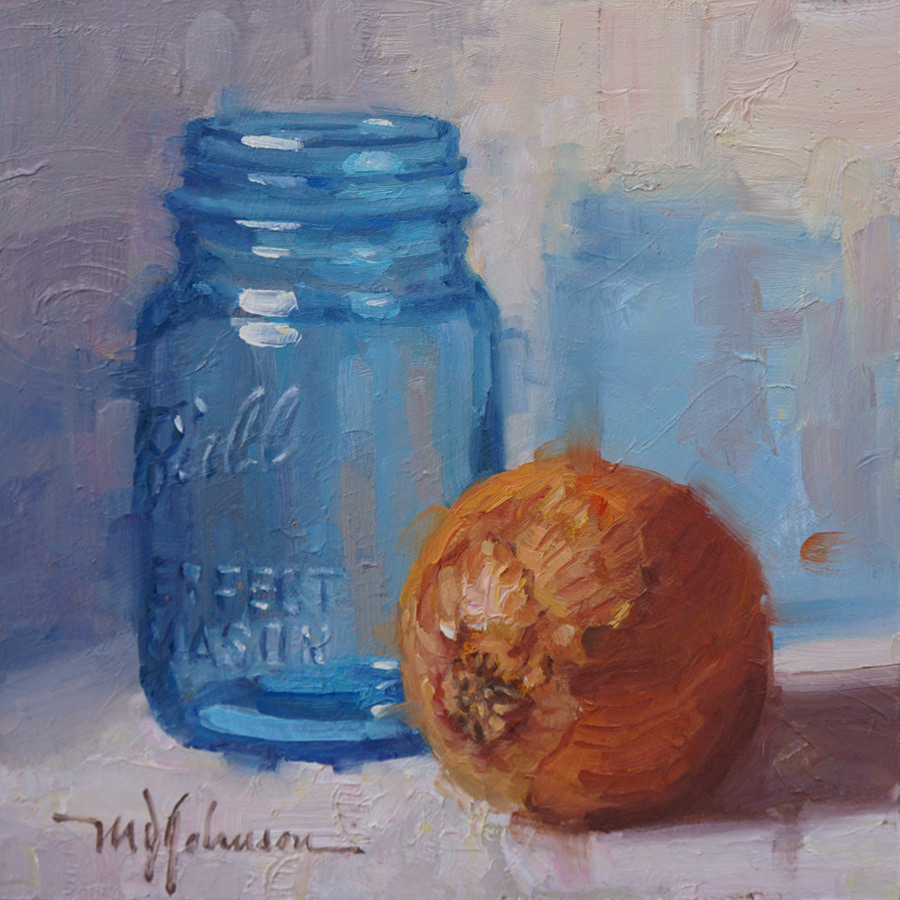 Onion and Mason Jar (2020) - 8x8 - Sold
