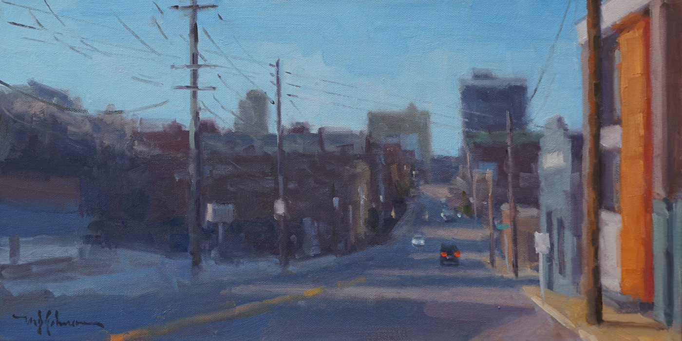 Main Street Evening (2022) - 10x20 - Sold