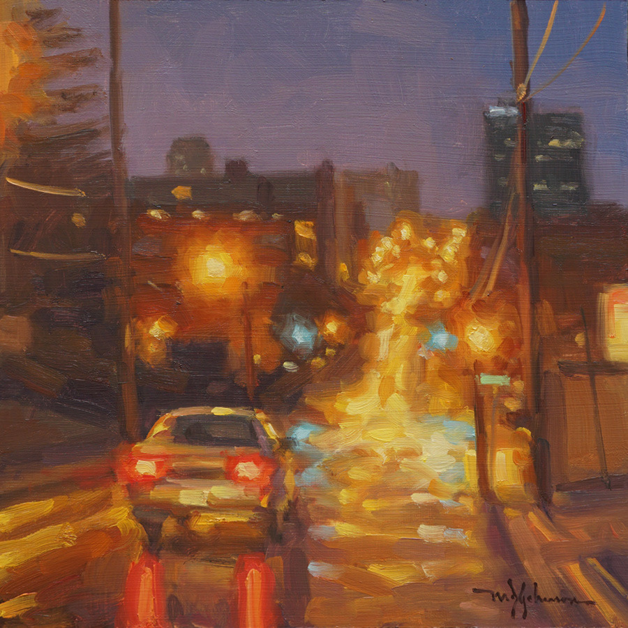 Main Street Noir (2022) - 12x12 - Sold