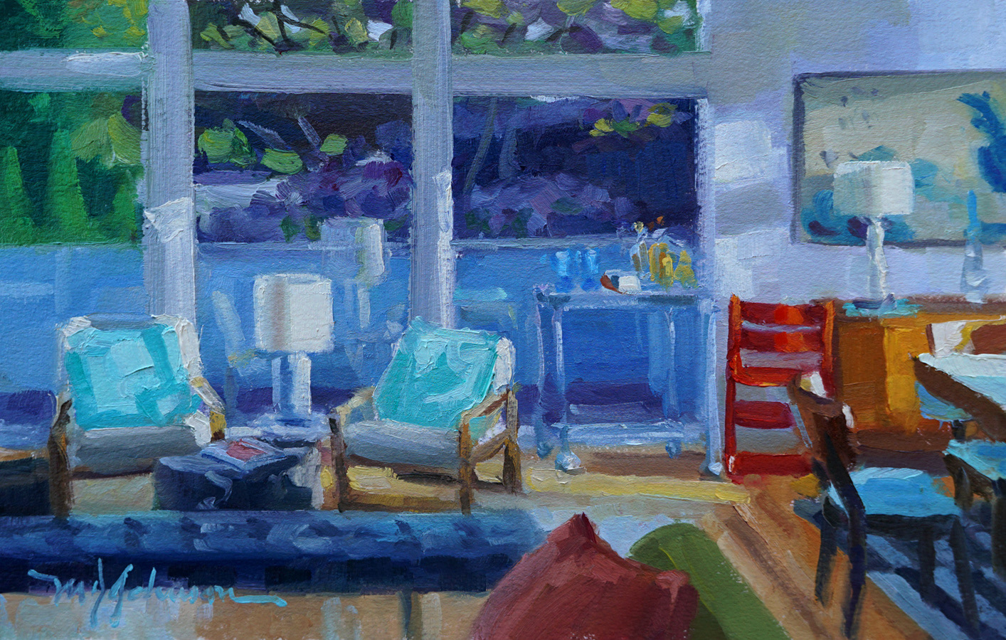 Mid-Century Chic (2020) - Oil on Paper - 7x11 - Available