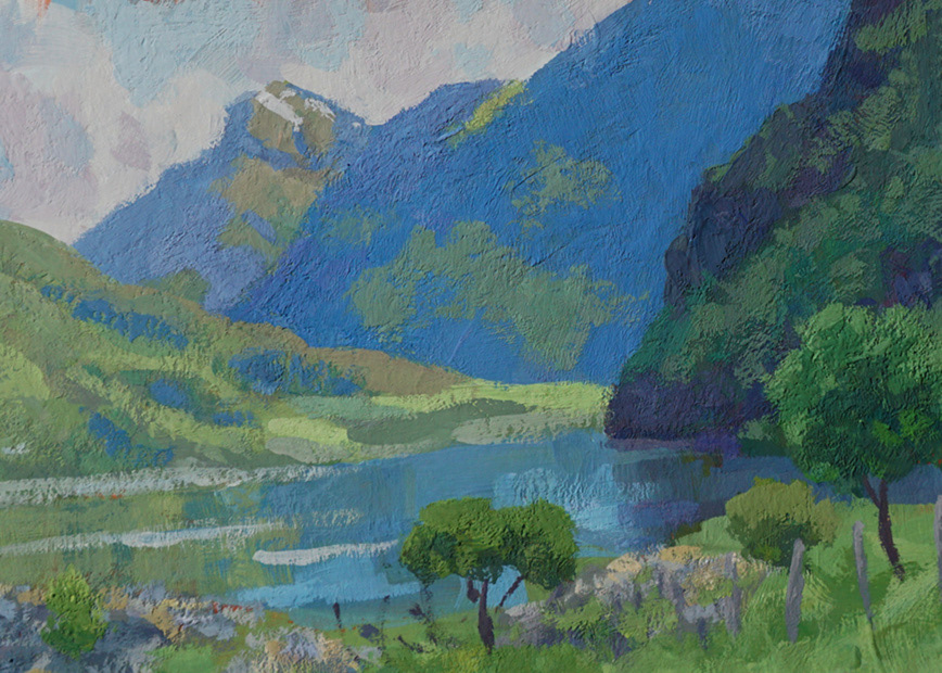 Near Flåm (Norway) (2020) - Gouache - 5x7 - Sold