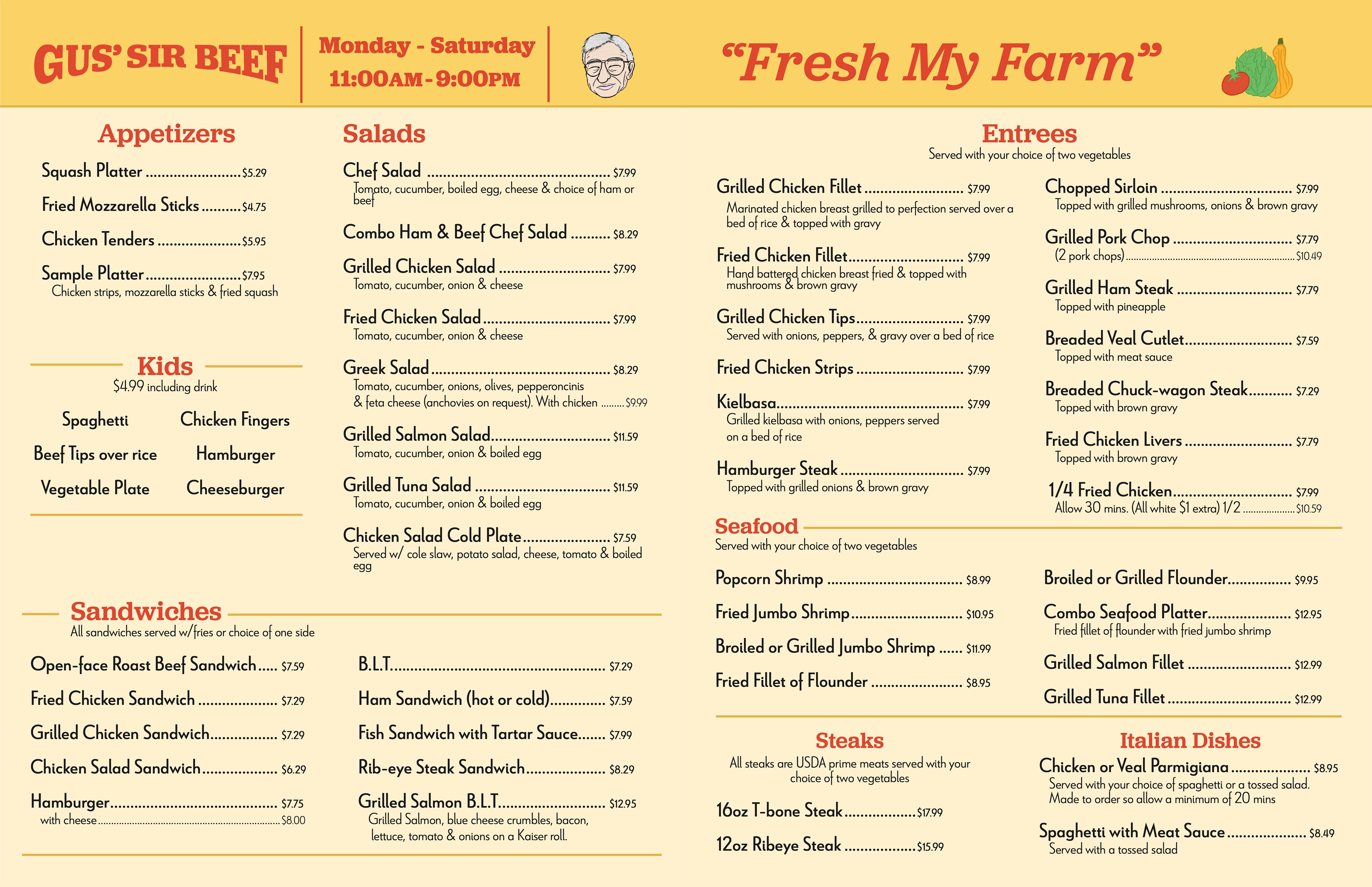 menu centerfold