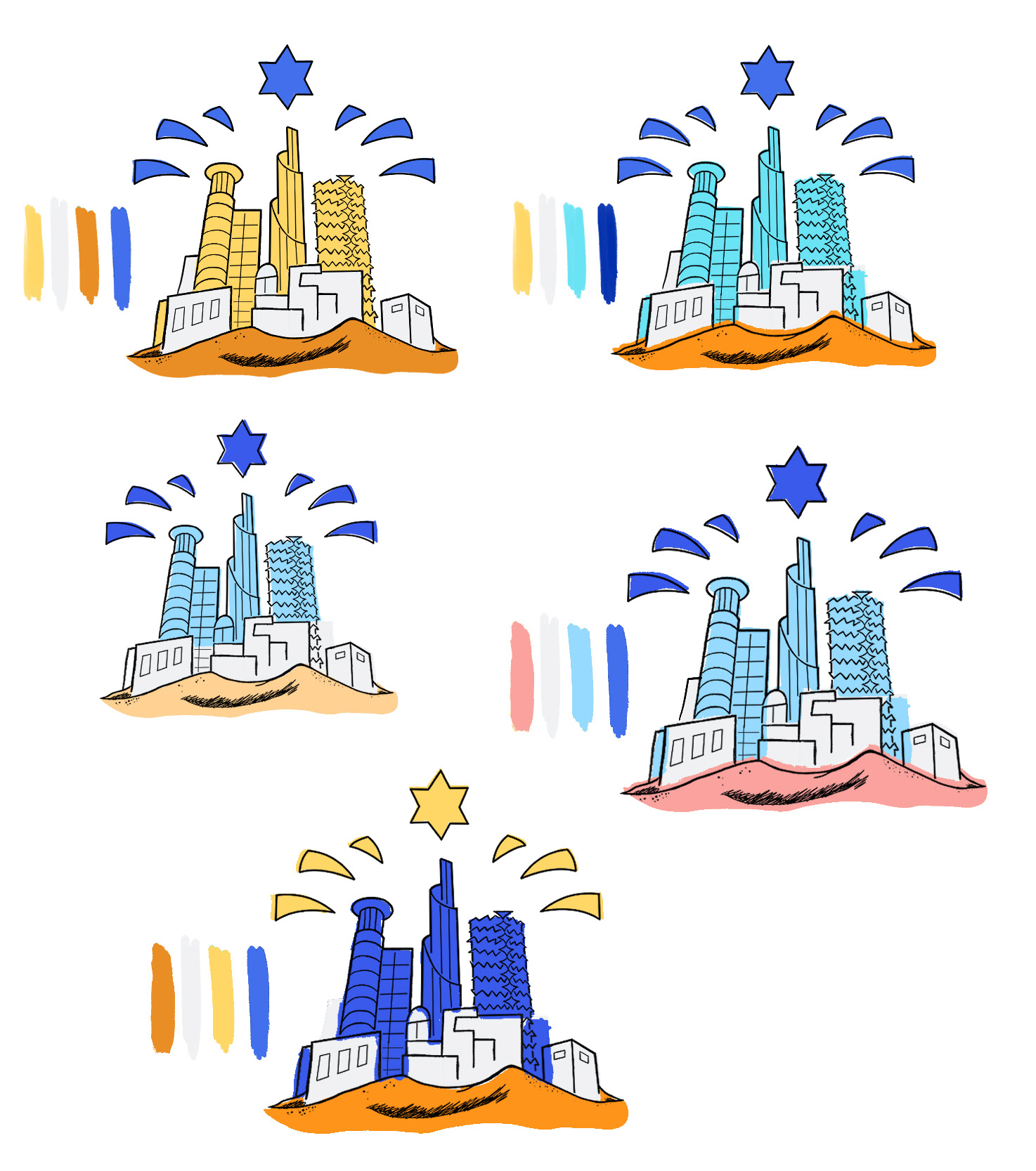 different color schemes