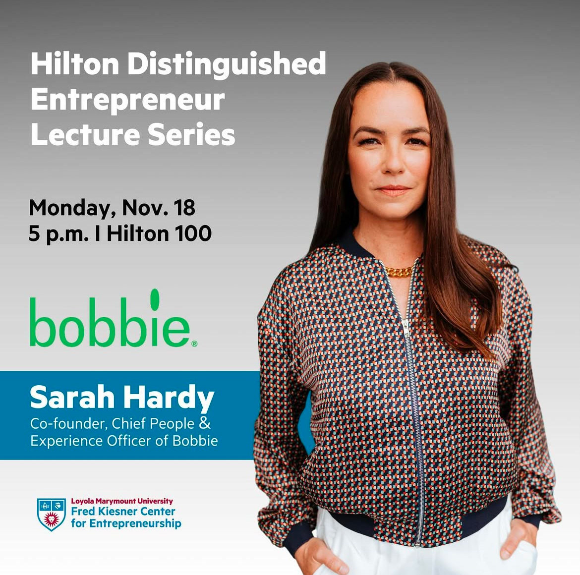 Example of one of the flyers created using Canva and Adobe Creative Cloud Suite to promote professional guest speaker events and business events.