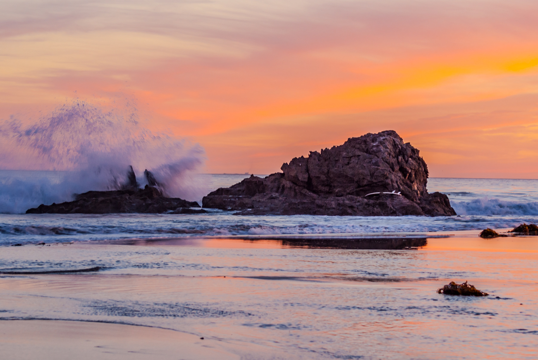 Sunset rock w/Surfboard- Leo Carillo 00125