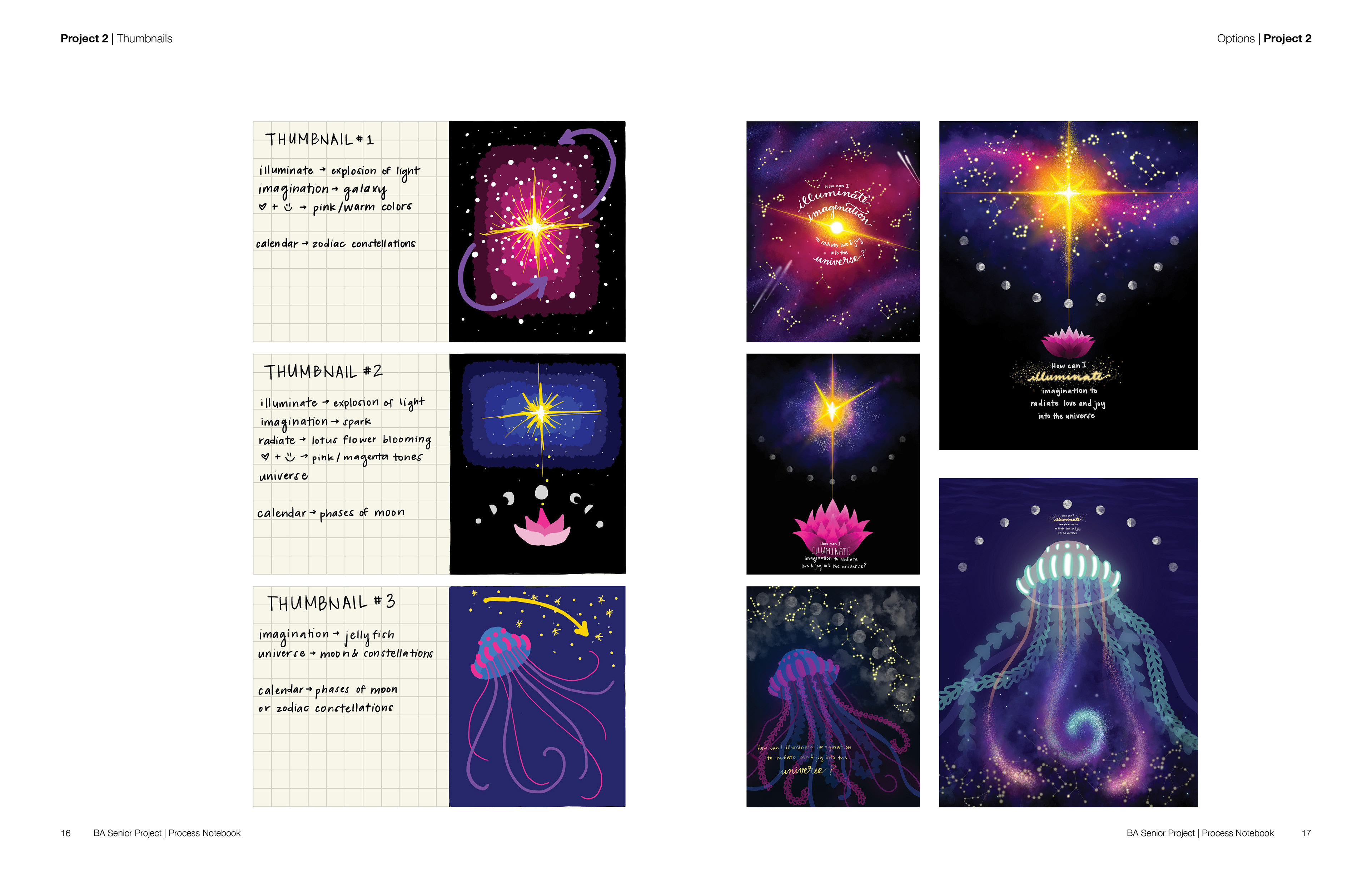 thumbnails & options