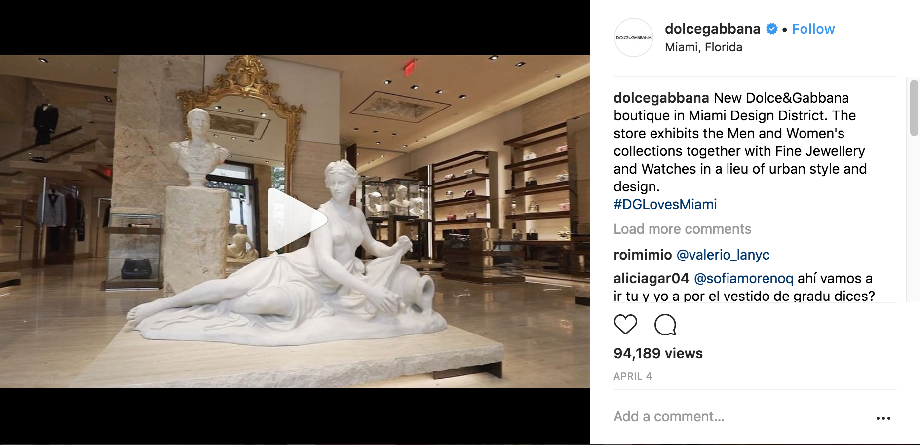 Dolce & Gabbana at Miami Design District, Miami