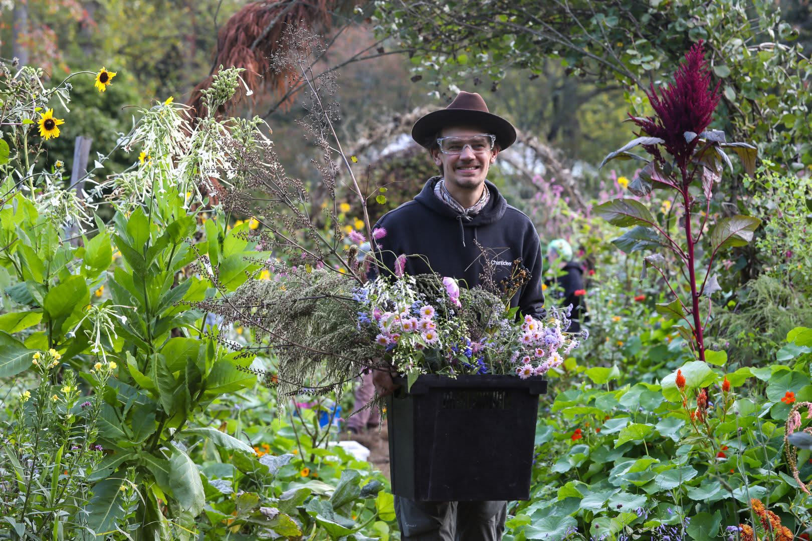 Whitt in the cutting garden. Photo by Lisa Roper, Chanticleer