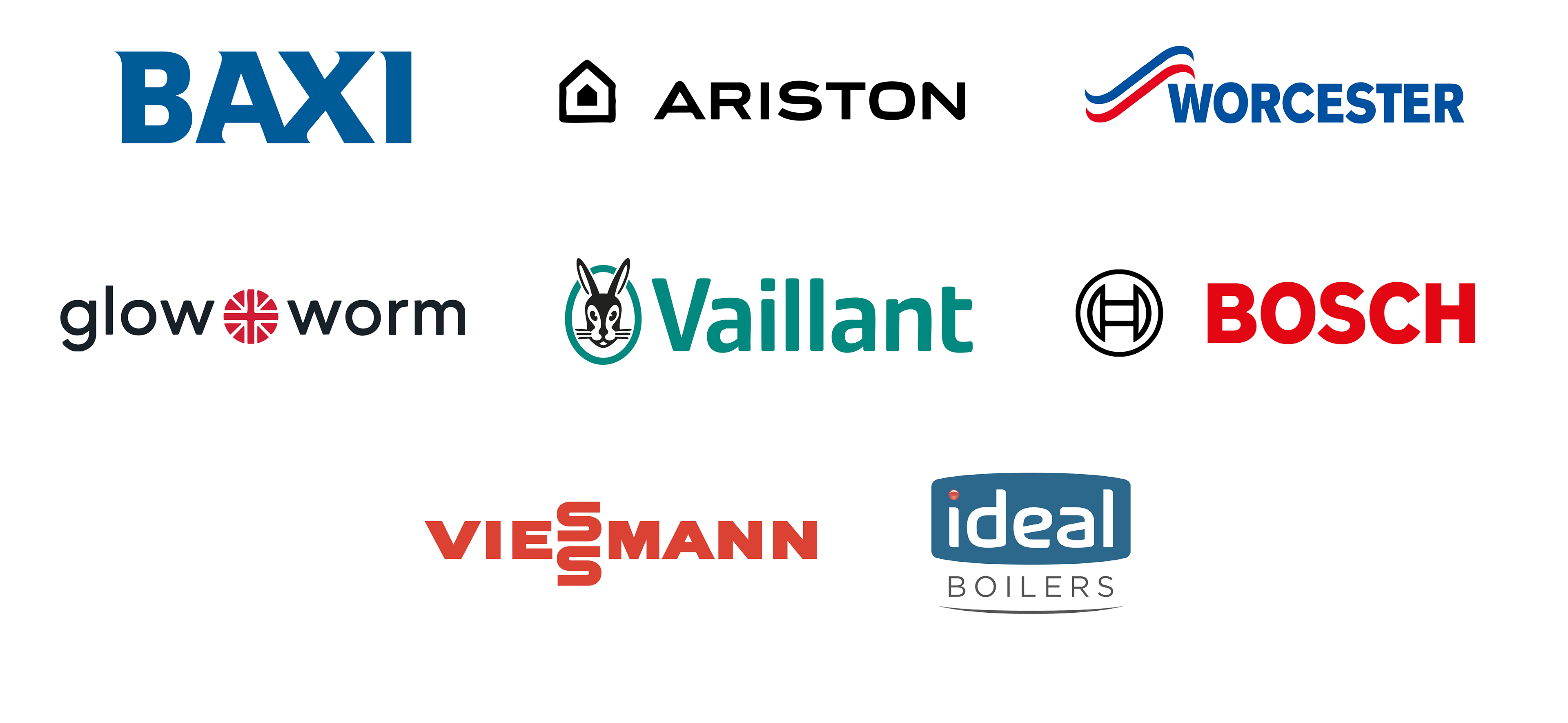 Baxi, Ariston, Worcester, Glow worm, Vaillant, Bosch, Viessmann, Ideal Boilers, Boilers