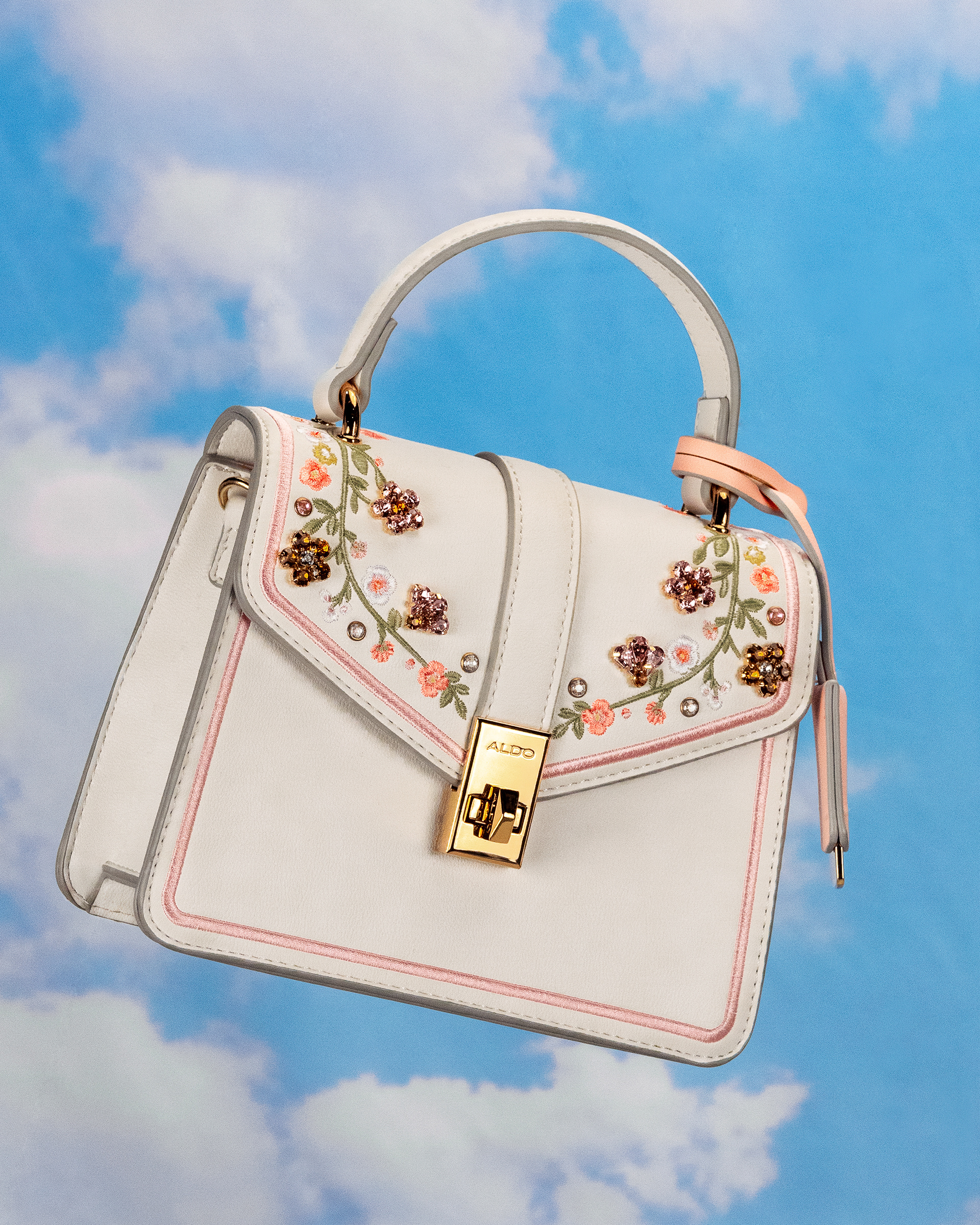 Embroidered Flower Handbag