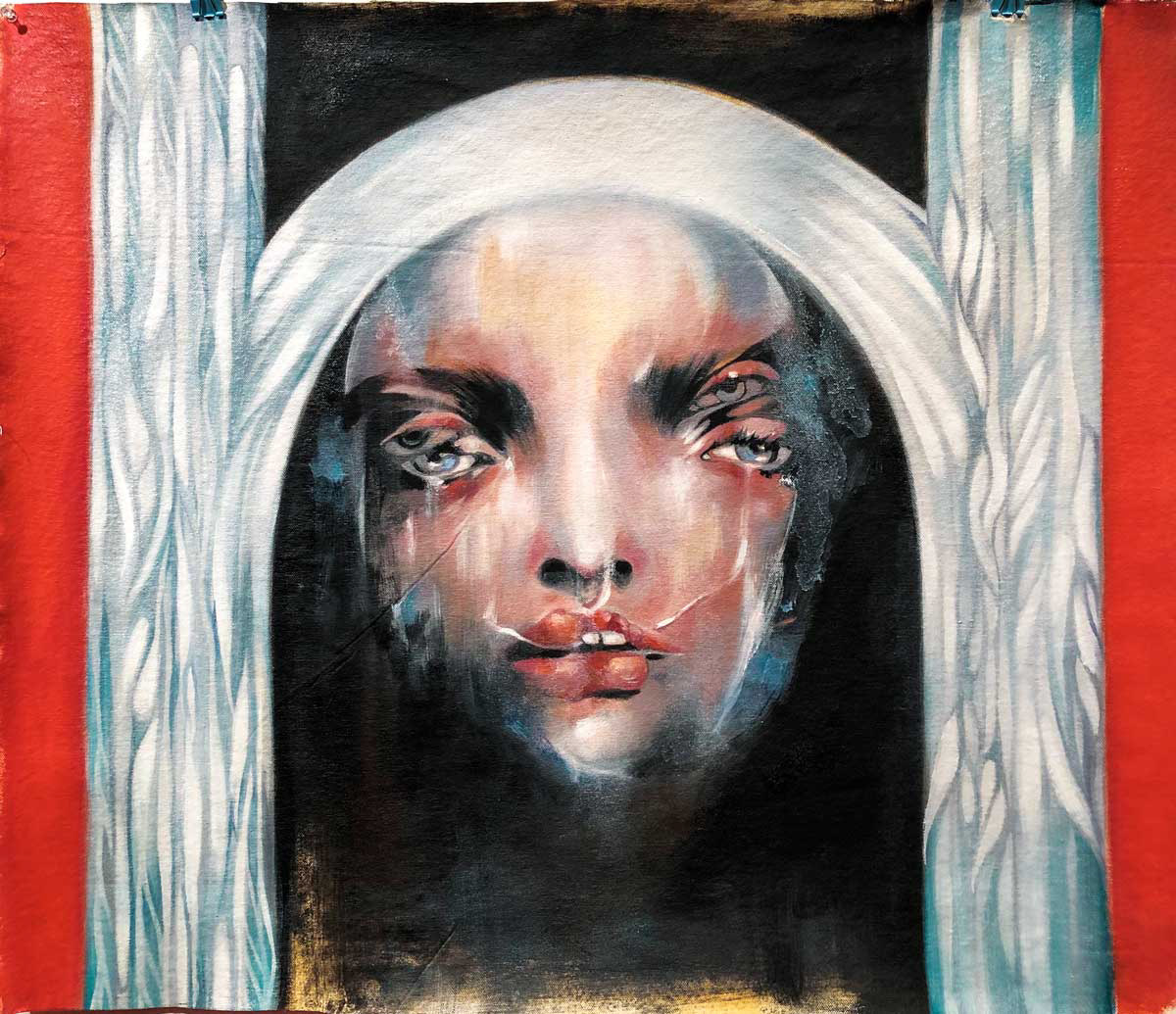 Alterations, Panel 1 Oil on unstretched canvas 29 x 25 inches