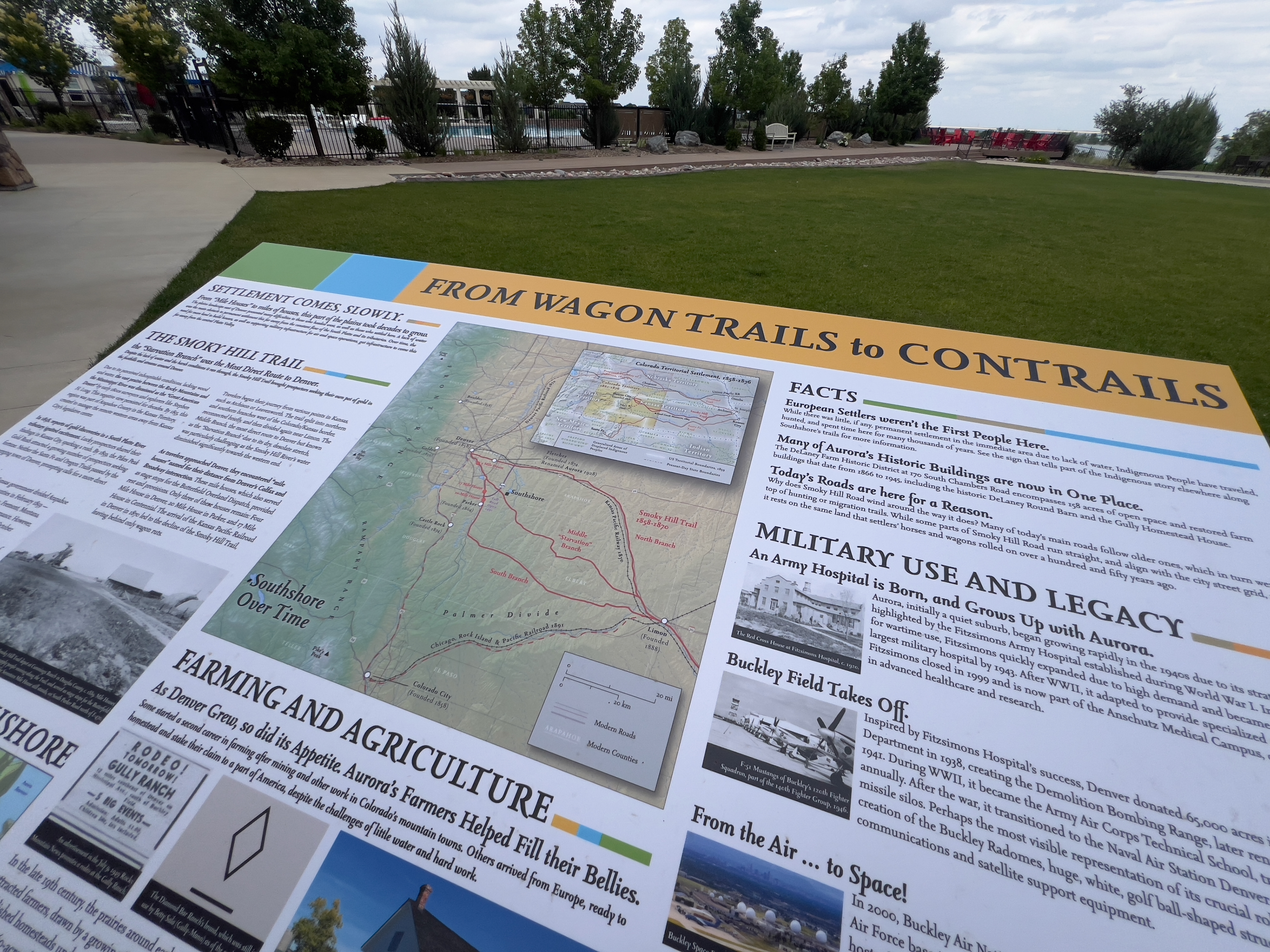 Another detail view of a sign about the post-contact history of the area, showing a custom-made map of settlement and migration, and historic images sourced specifically for this project.